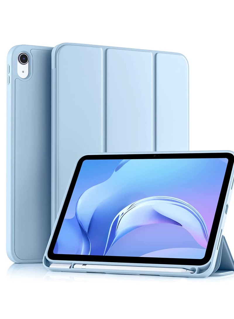 iPad الجيل العاشر 10.9 بوصة 2022، غطاء حماية نحيف مع غطاء خلفي شفاف من البولي كربونات لجهاز iPad الجيل العاشر 2022، يدعم معرف اللمس، التنبيه/السكون التلقائي، أزرق سماوي - Image 2