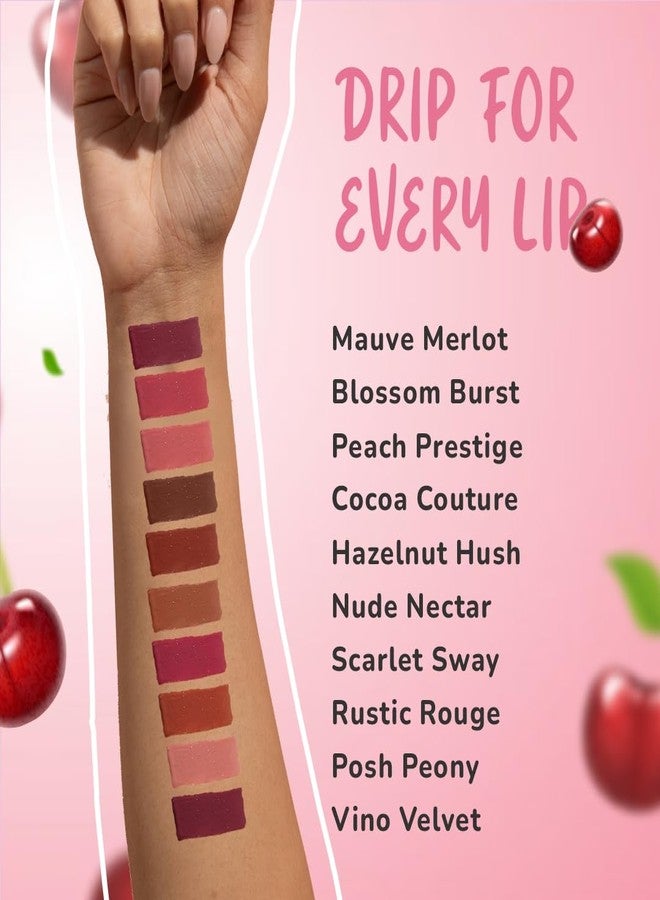 Moody Drip Matte Liquid Lipstick - Peach Prestige, with Jojoba Seed Oil & Vitamin E | Transferproof, Long Lasting & Vibrant Lip Colors That Last Upto 12 Hours | Paraben Free Lip Tint, 4ml - Image 5
