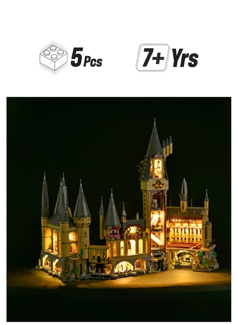 1 x 5 pcs Compatible Hogwarts Castle LED Lighting Kit Lithium battery remote control version (excluding building blocks) 