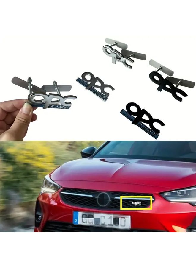 Black OPC Logo Screw Style Car Front Grille Badge Emblem Replacement Accessory - Image 1