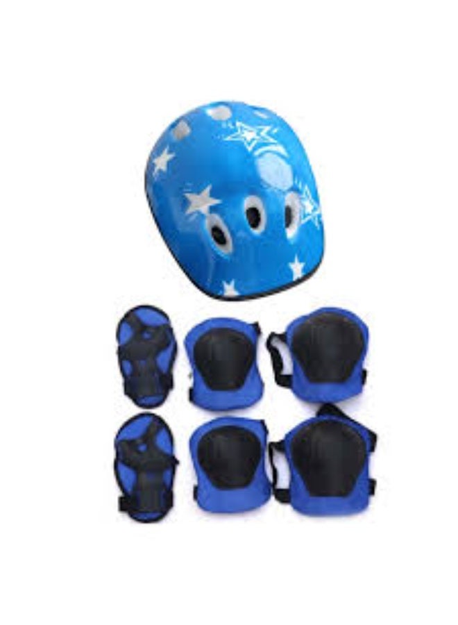 Helmet Set for Kids Roller Skating Bicycle Helmet Knee Wrist Guard Elbow Pad Set for Children Cycling Sports Protective Guard Gear Set - Image 1