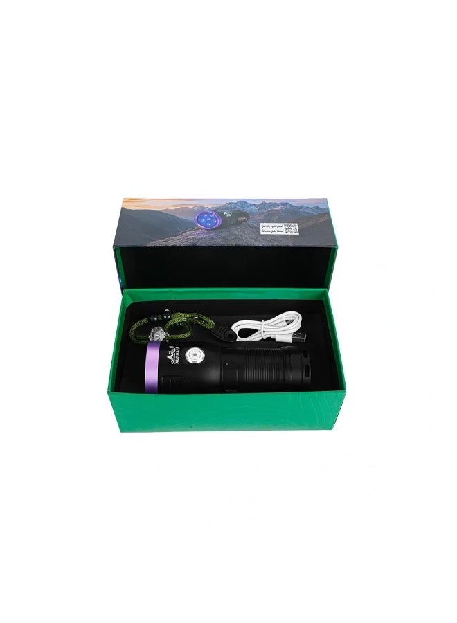 Alghafa 6 Lens Scorpion Detector Flashlight – UV 365nm Rechargeable Flashlight – Professional Scorpion Detection Torch – GFL05 - Image 5