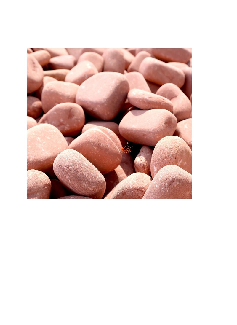 KNP - Tumbled Red River Stone Natural Garden Material 5-8cm 5kg - Image 1