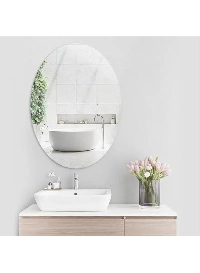 Oval Wall Mirror Frameless - 30 x 20 cm High Definition Decorative Mirror - Image 2