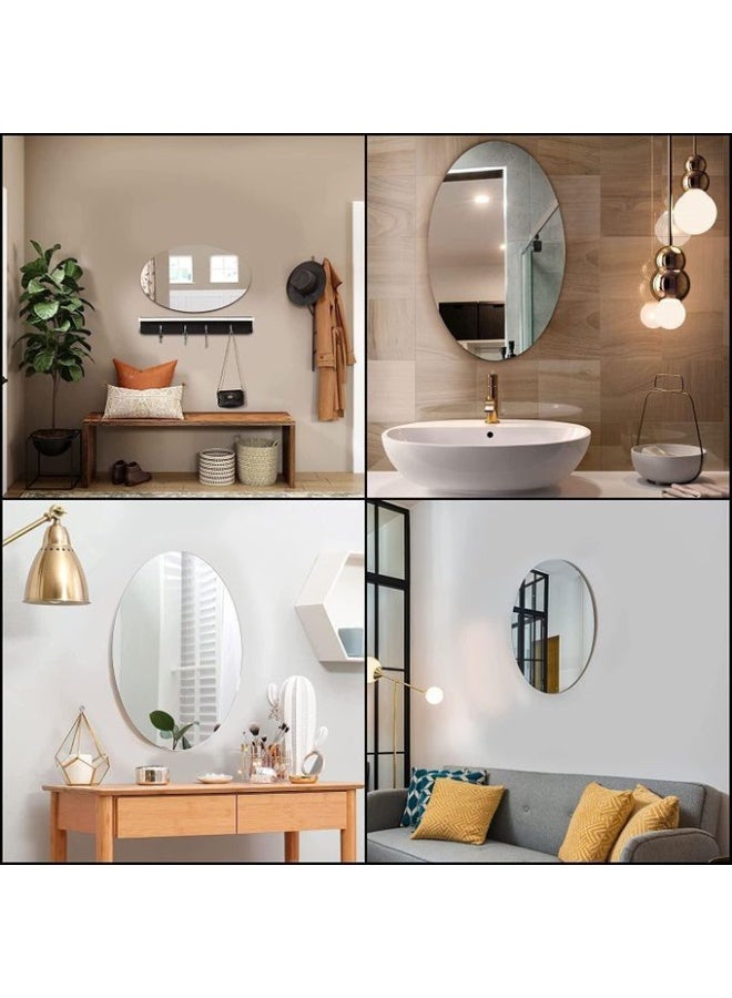 Oval Wall Mirror Frameless - 30 x 20 cm High Definition Decorative Mirror - Image 5