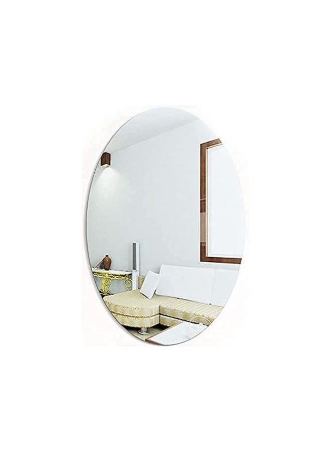 Oval Wall Mirror Frameless - 30 x 20 cm High Definition Decorative Mirror - Image 1