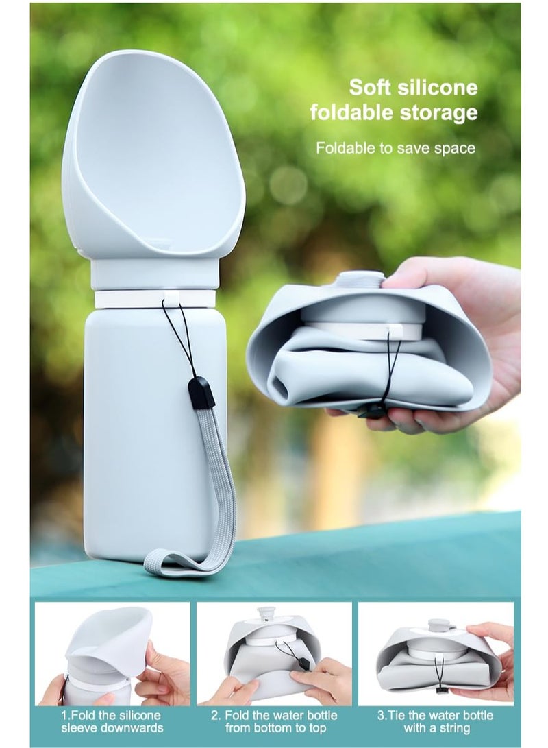 Portable Silicone Dog Water Bottle, 19oz/550ml Travel Dog Water Bottle, Lightweight & Foldable Dog Water Bottle, Leak Proof Dog Water Bottle with Dispenser for Outdoor Walking, Hiking, Travel - Image 4