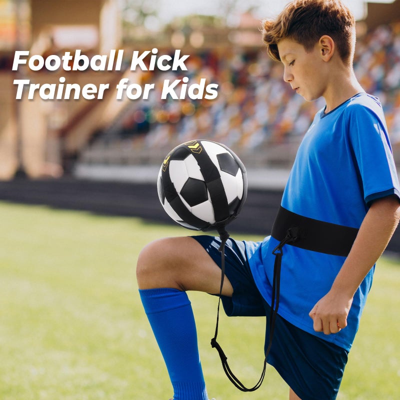 Yissvic Football Training Accessories Coordination Ladder Football Gifts Boys Training Set 6 m with Kick Trainer 10 Cones 4 Pegs (Yellow) - Image 2
