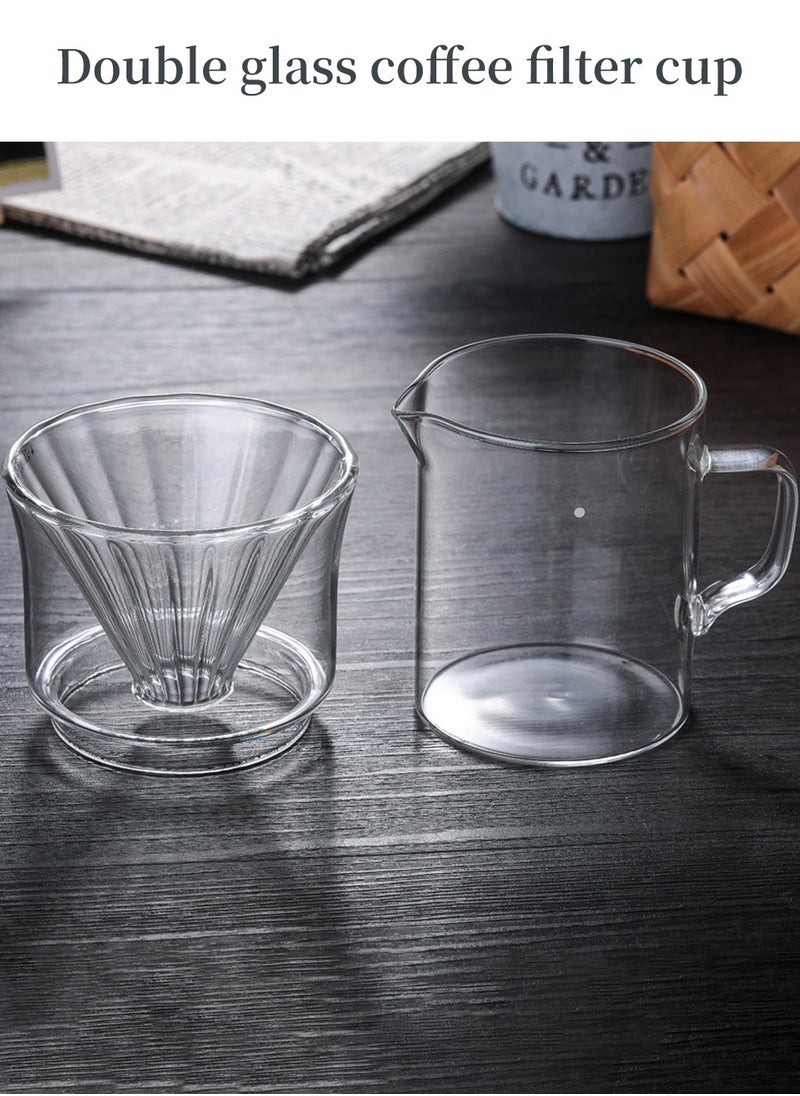 LEOKOR V60 Coffee Dripper Filter Set Espresso Pour Over Brewing With Drip Coffee Maker Set Manual Coffee Server Heat Resistant Glass Tea Pot 400ML  - Image 4