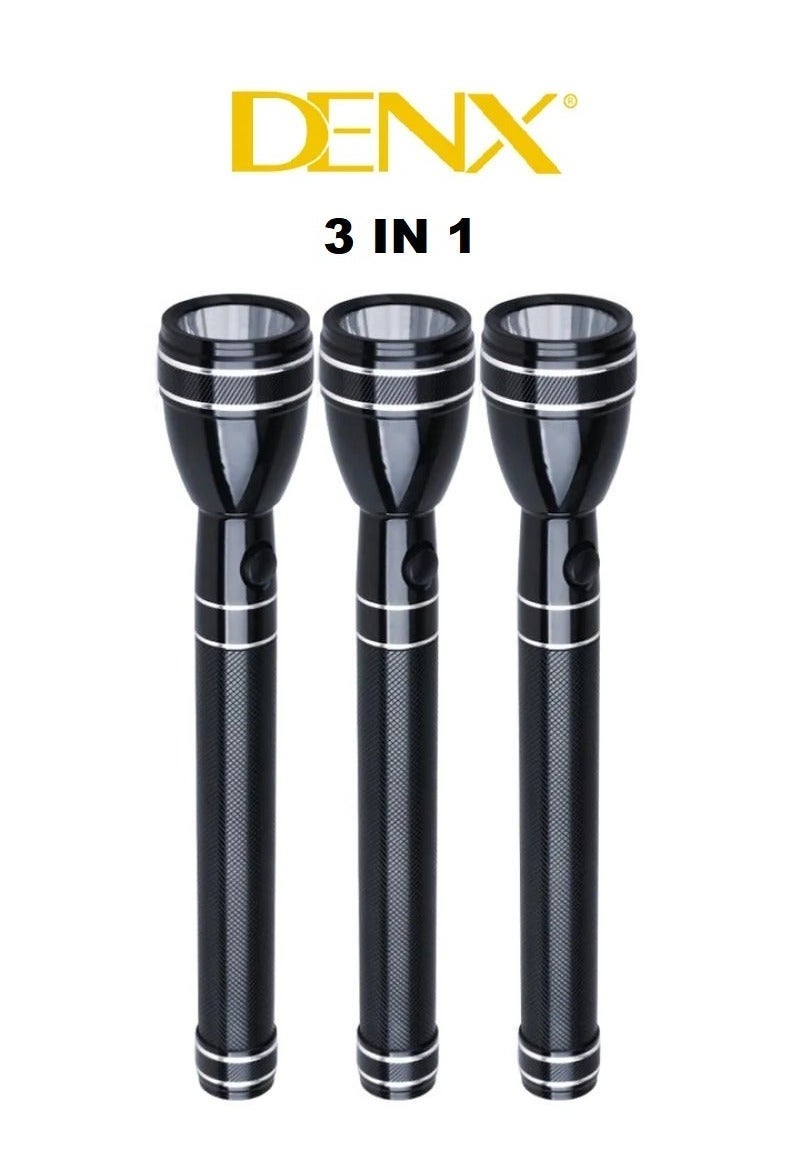 3-in-1 Rechargeable Led Flashlight - Led Torch With 360 LM – High Brightness, Portable Design & 6 Hours Working. Power 5W |Perfect For Camping Bicycle Hiking & Emergency, Black - Image 3