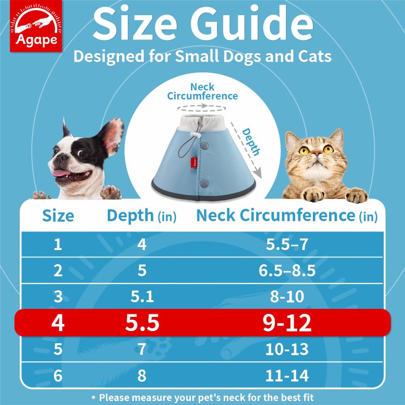 Agape Soft Dog Cone for Small Dogs & Cats, Comfy Dogs Recovery Collar After Surgery, Adjustable E Collar Alternative to Stop Licking, Protective Elizabethan Cones for Pup&Kitty, Comfortable Dog Cones - Image 2