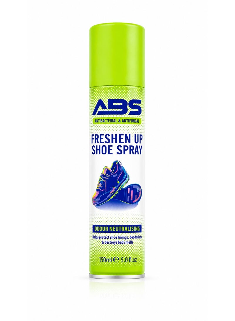 ABS Freshen Up Shoe Spray, Antibacterial & Antifungal, Odour Neutralising, Quick Drying, 150ml - Image 1