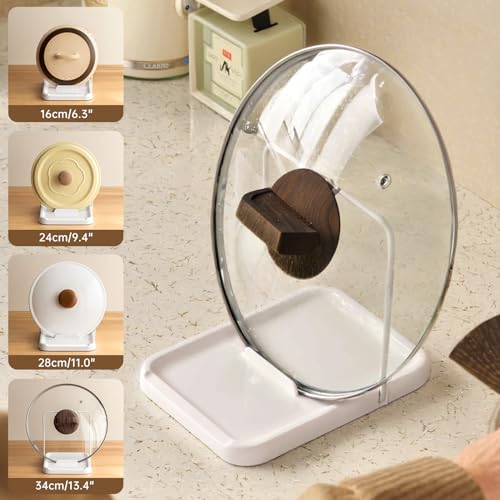 PAVSTINE Pot Lid Holder, Lid and Spoon Rest Holder for Kitchen Counter, Foldable Pan Lid Organizer Stand with Nonslip Pads, Multifunctional Utensils Pan Pot Cover Lid Rack Shelf For Stove Top, White - Image 5
