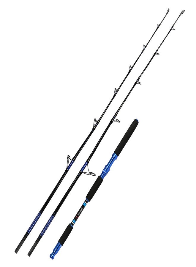 Fiblink Fishing Jigging Rod Carbon Fiber Casting & Spinning Rod 2 Piece Twin-Tip Fishing Rod (6' 50-80lbs) - Image 2