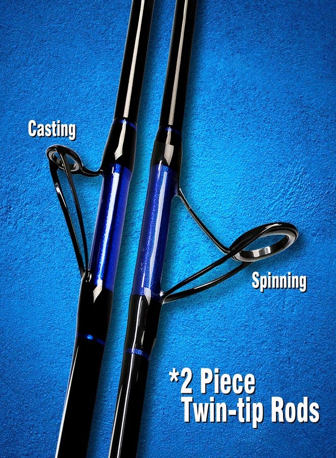 Fiblink Fishing Jigging Rod Carbon Fiber Casting & Spinning Rod 2 Piece Twin-Tip Fishing Rod (6' 50-80lbs) - Image 3