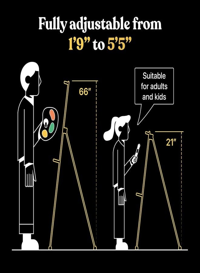 Brille Bee Portable Lightweight Metal Tripod Easel Stand, Adjustable Height up to 5FT, for Artists, Painting, Display, Advertisement, Holds Canvas up to 1 kg - Image 5
