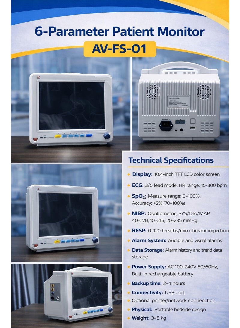 Altivox 6-Parameter Patient Monitor(without Printer) - Image 2