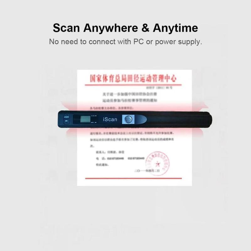 Portable Scanner 3-Second A4 Scanning 300/600/900 DPI - Driver-free Plug-and-play with 32GB SD Card Support for On-the-go Document Scanning - Image 3