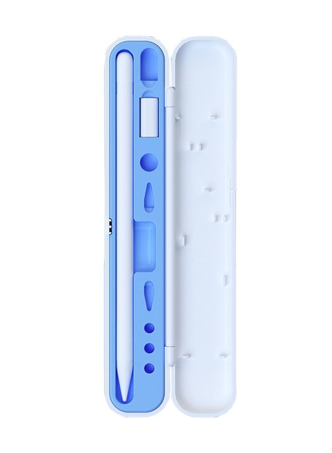 Capacitor Pen Storage Box for Apple Pencil 1/2 Generation, Apple Pencil Case, Simple Stylish Multi-Capacity Pencil Cover (Blue)  - Image 1