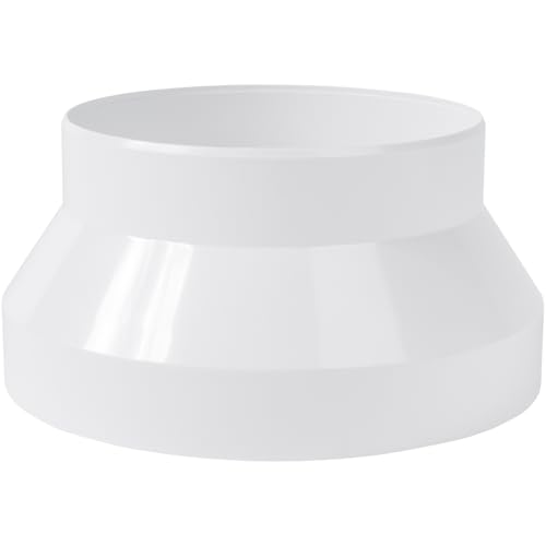 Vent Systems 4" to 5" Inch Pipe Reducer Adapter - Duct Connector Fitting for HVAC Ventilation Heating, Cooling, ABS Plastic PVC Pipe - Inline Duct Reducer - PVC Pipe Fittings - Ducting Converter - Image 1