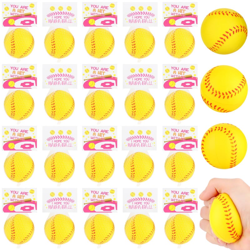 LiYiQ 24Pcs 236 Inch Softball Stress Balls Mini Foam Squeeze Balls for Softball Party Favors Softball Party Decorations Softball Goodie Bag Stuffers - Image 3