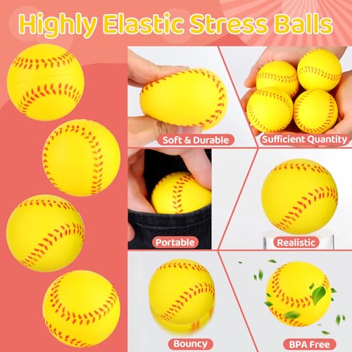 LiYiQ 24Pcs 236 Inch Softball Stress Balls Mini Foam Squeeze Balls for Softball Party Favors Softball Party Decorations Softball Goodie Bag Stuffers - Image 5