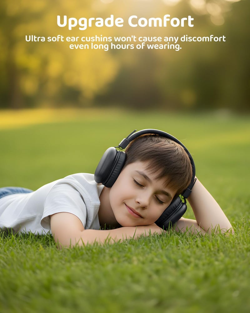 awatrue Kids Bluetooth Headphones, Over-Ear Wireless Headphones with Microphone, Safe-Volume 85dBA, Bluetooth 5.4, Foldable Lightweight and Comfortable, 50H Playtime, USB-C Charging, Blue - Image 3