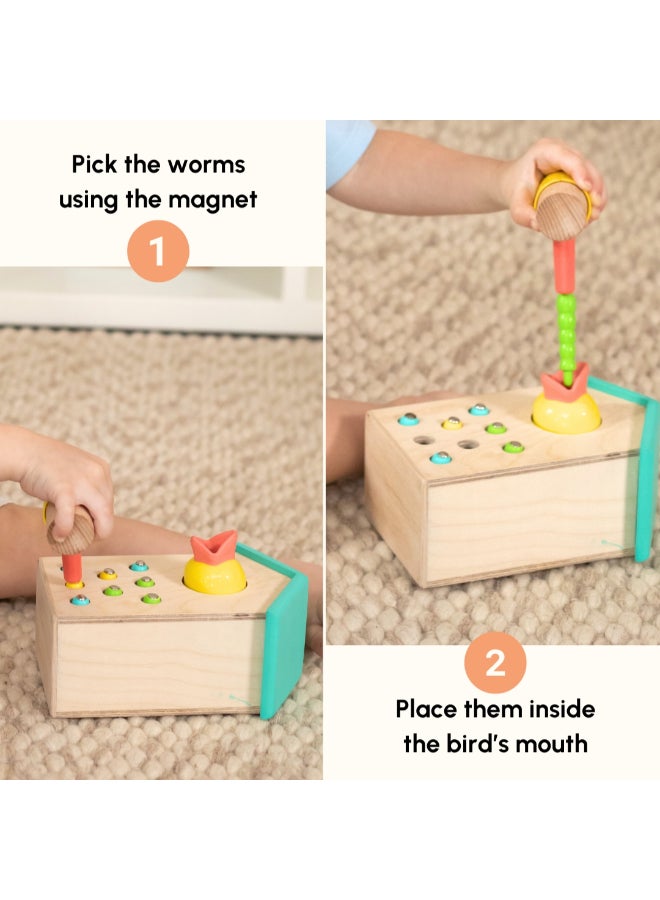 Curious Cub Magnetic Bird Feeder   With Worms And Mother Bird Feeder - Image 4