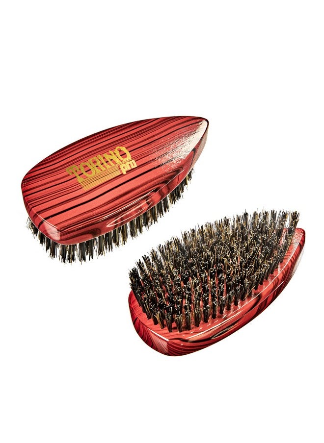 TORINO PRO WAVE BRUSHES BY BRUSH KING - Torino Pro Wave Brush 905 Pointy Palm Medium Hard Bristles Reinforced Bristles Patented Design Great For Wolfing To Manage Your 360 Waves - Image 1