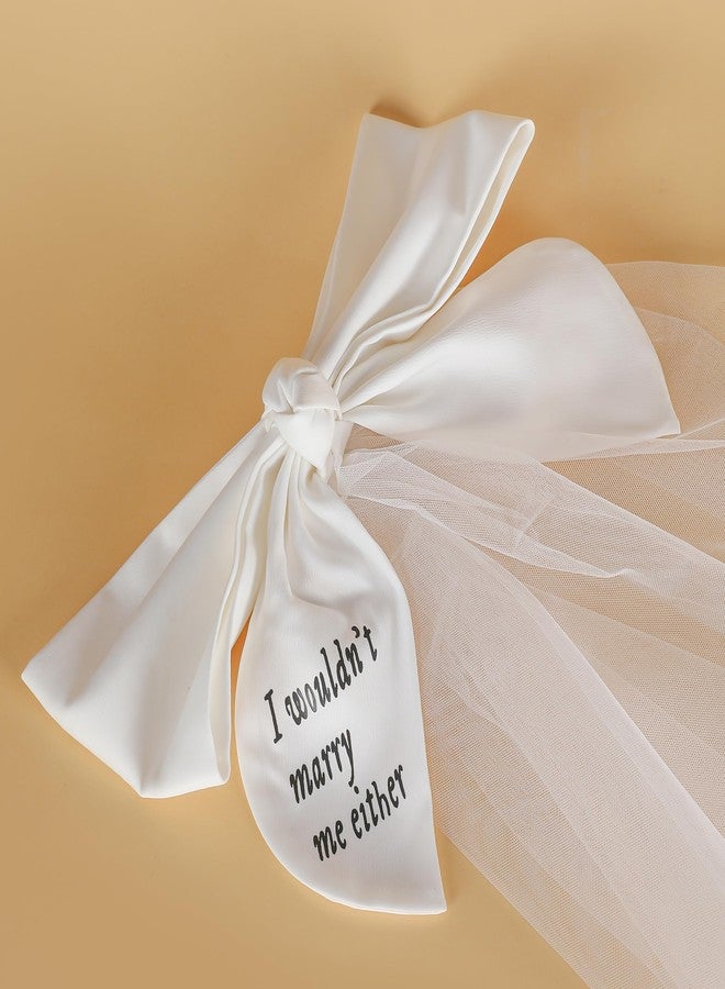 ASVP Shop Bow & Veil With Clip - Perfect For Concert Tour Outfit & Bachelorette Party (Marry Me Either) - Image 1