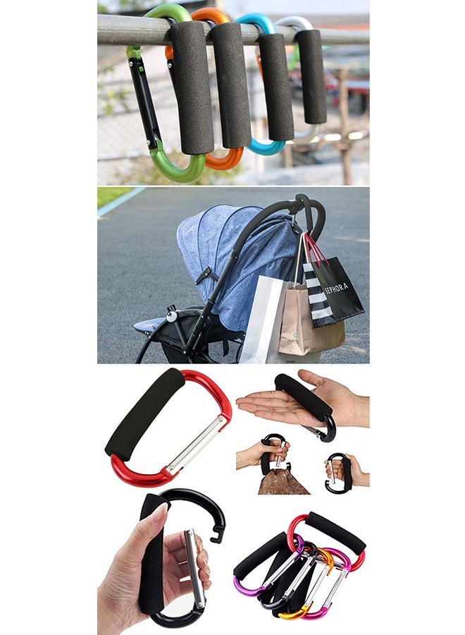 2PCS Shopping Bag Holder Handle Carrier Tool Multi Purpose Snap Hook Stroller Hook Set Organizer Accessories with Soft Foam Grip for Hanging - Image 4