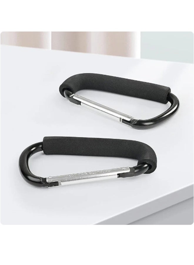 2PCS Shopping Bag Holder Handle Carrier Tool Multi Purpose Snap Hook Stroller Hook Set Organizer Accessories with Soft Foam Grip for Hanging - Image 2