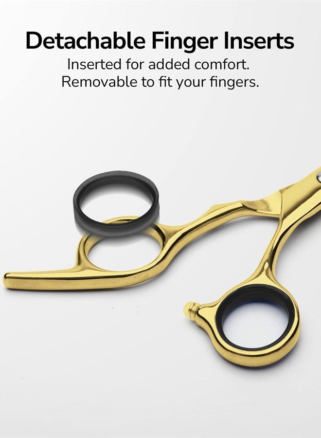 ULG Hair Cutting Scissors, ULG Hair Shears 6.5 inch Hairdressing Hair Scissor, Salon Razor Edge Hair Cutting Shears, Japanese Stainless Steel Haircut Scissors with Detachable Finger - Image 4