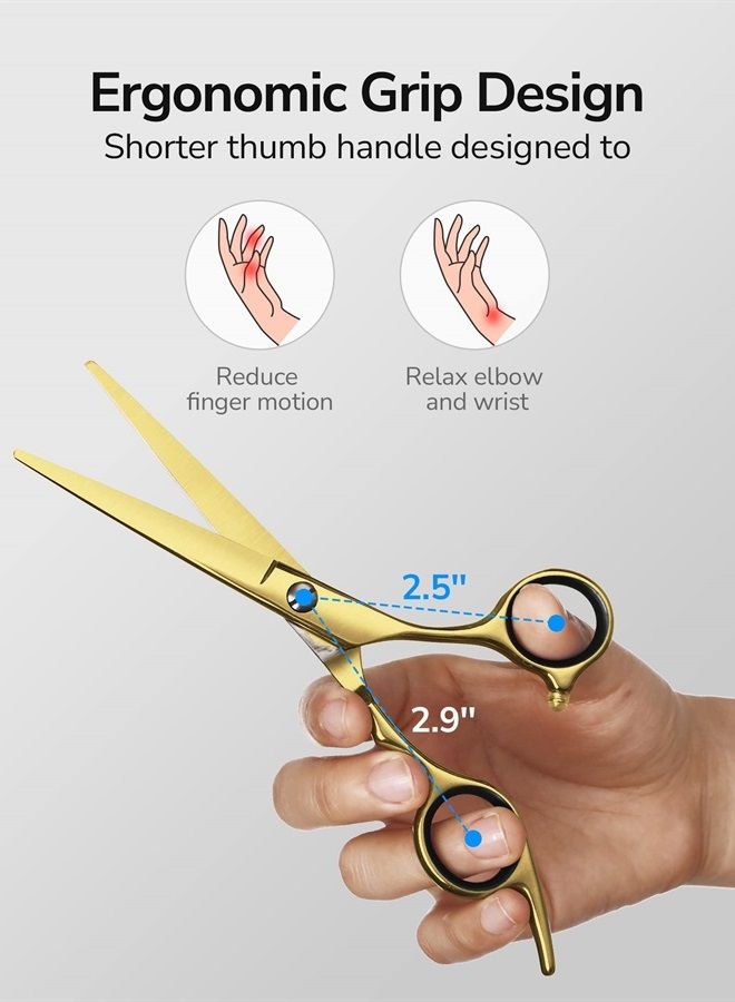 ULG Hair Cutting Scissors, ULG Hair Shears 6.5 inch Hairdressing Hair Scissor, Salon Razor Edge Hair Cutting Shears, Japanese Stainless Steel Haircut Scissors with Detachable Finger - Image 5