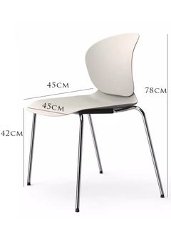 LANNYHOME Jeffcoco Furniture Steel Chair Modern Design Dining Chair For Home,Restaurant,Office Desk Reading, Meeting Chair,Coffee Shop,Indoor Outdoor Chair Simple Style (White One Piece)  - Image 4