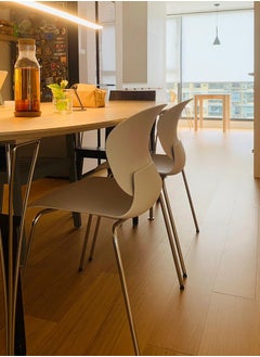 LANNYHOME Jeffcoco Furniture Steel Chair Modern Design Dining Chair For Home,Restaurant,Office Desk Reading, Meeting Chair,Coffee Shop,Indoor Outdoor Chair Simple Style (White One Piece)  - Image 5
