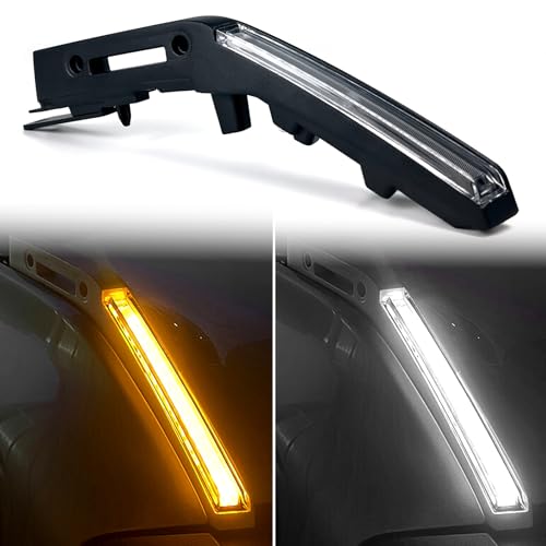 KeeForthewin LED Hood Handle Lights fit for Ford Bronco 2021 2022 2023 2024 2025 Accessories Daytime Running Light Fog Light with White LED DRL - Amber Sequential Turn Signal - Image 1