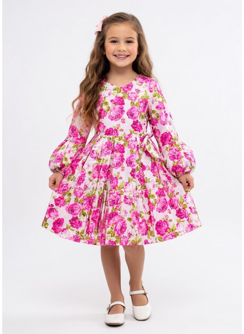 Queen FLOWER DRESS Pink Girls Party Dress, Princess Dress Party Wear Wedding Evening Formal Pageant Dance Gown for Birthday Kid Girls Elegant - Image 2