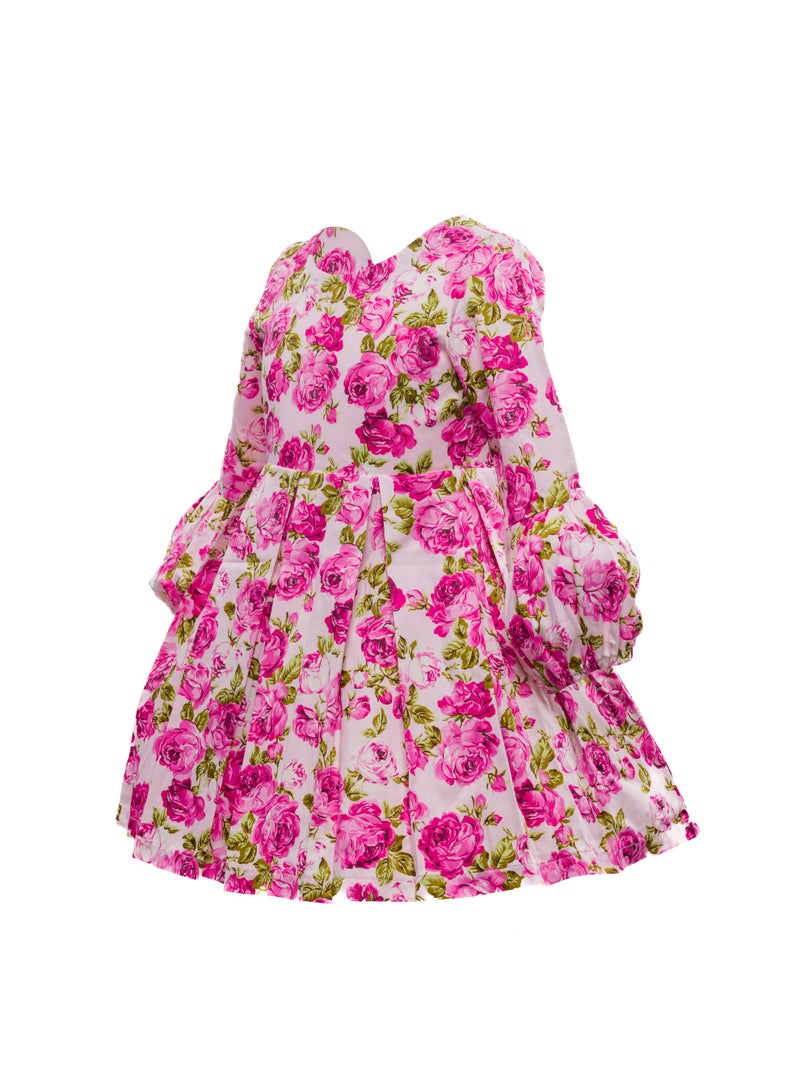 Queen FLOWER DRESS Pink Girls Party Dress, Princess Dress Party Wear Wedding Evening Formal Pageant Dance Gown for Birthday Kid Girls Elegant - Image 4