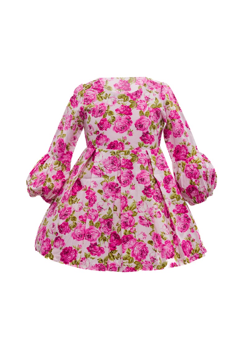 Queen FLOWER DRESS Pink Girls Party Dress, Princess Dress Party Wear Wedding Evening Formal Pageant Dance Gown for Birthday Kid Girls Elegant - Image 3