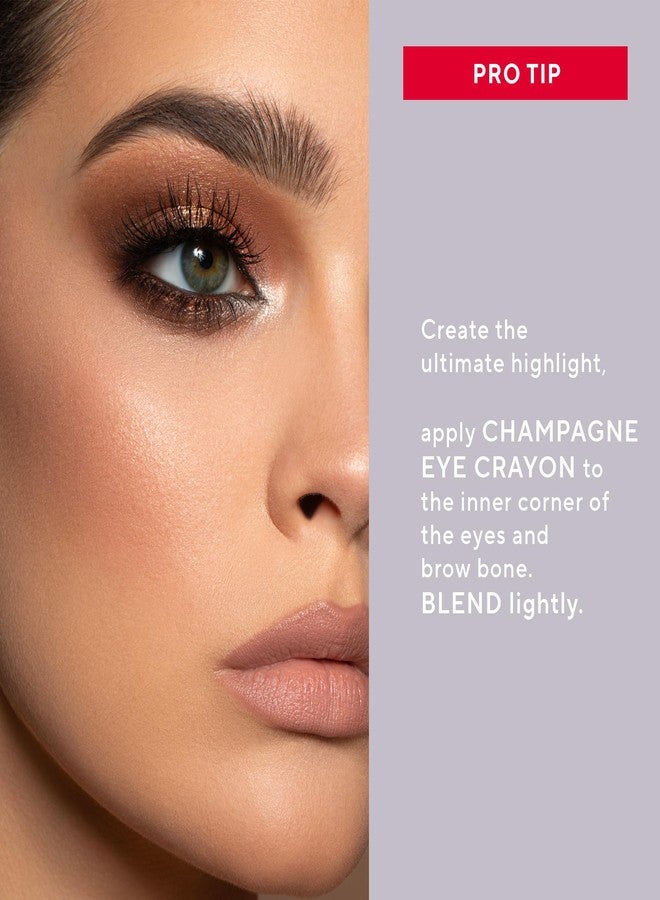 Mirabella Eye Crayon Jumbo Waterproof Eyeliner Pencil, Ultra-Creamy and Highly Pigmented Eyeshadow Stick Glides Smoothly and Blends Effortlessly, Offers All-Day Wear and Smoky Looks, Champagne - Image 3