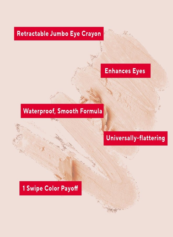 Mirabella Eye Crayon Jumbo Waterproof Eyeliner Pencil, Ultra-Creamy and Highly Pigmented Eyeshadow Stick Glides Smoothly and Blends Effortlessly, Offers All-Day Wear and Smoky Looks, Champagne - Image 2