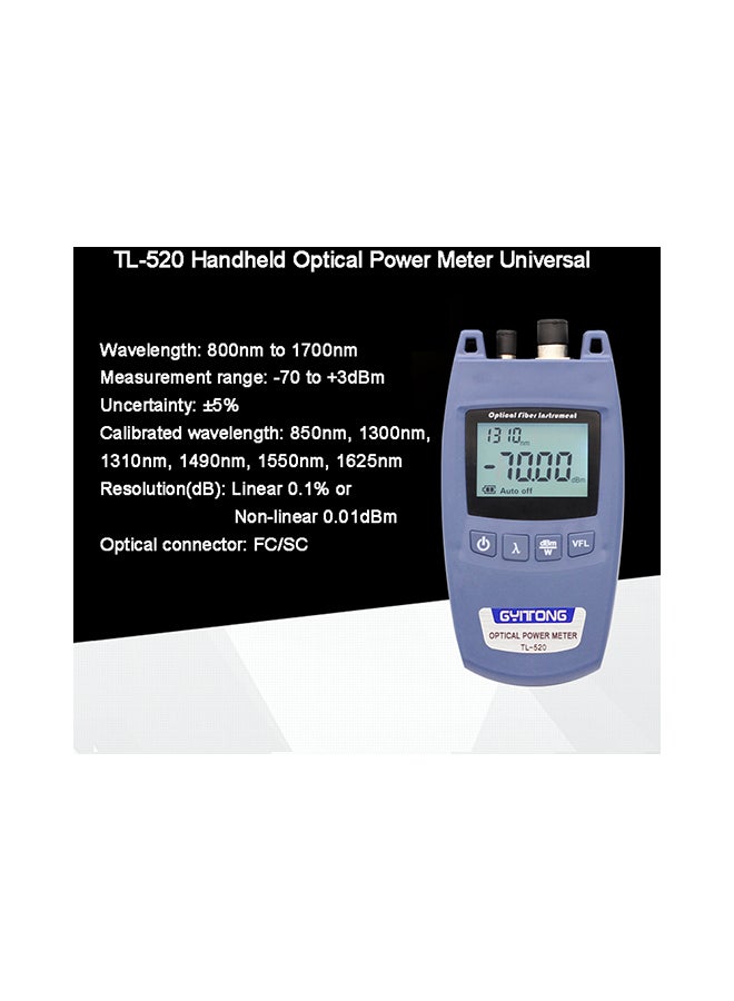 TL-520 Handheld Optical Power Meter Fiber Light Decay Tester Blue 21x5x10centimeter - Image 2