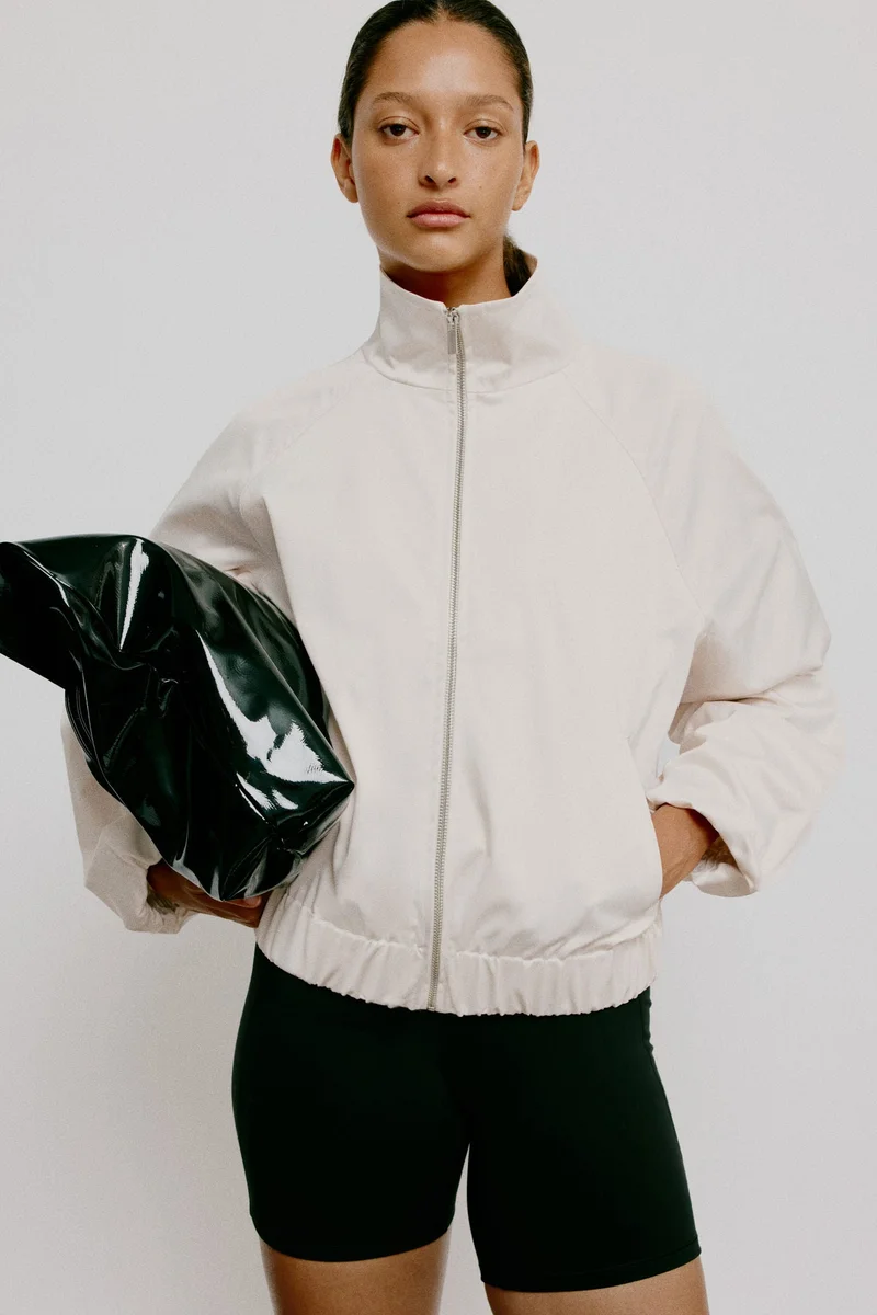 H&M Balloon-sleeved satin jacket