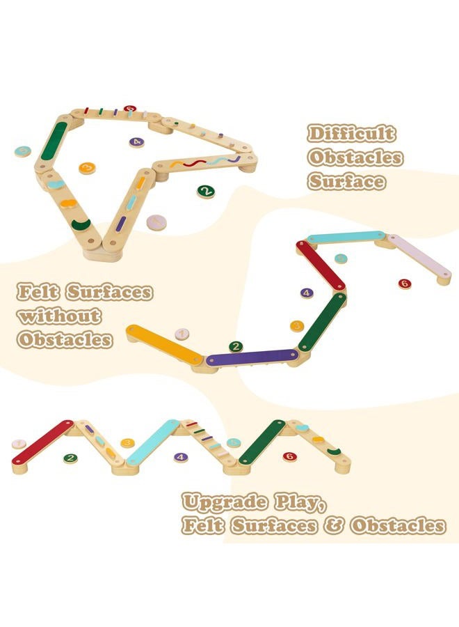 INFANS Wooden Balance Beam Stepping Stones for Kids, Double-Sided Montessori 12 Piece Obstacle Felt Course Gymnastics Toy Furniture for Toddler Indoor Outdoor, Build Coordination Gross Motor Skills - Image 2