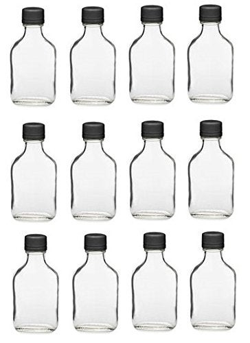 Nakpunar 12 Pcs 100 Ml Glass Flask Bottles With Black Tamper Evident Cap - Image 1