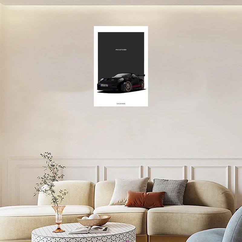 Dujoi Car Poster 911 GT3RS Posters Racing Car Wall Art Vintage Car Posters For Men Car Art Prints 911 Canvas Framed Unframe-style 12x18inch(30x45cm) - Image 3