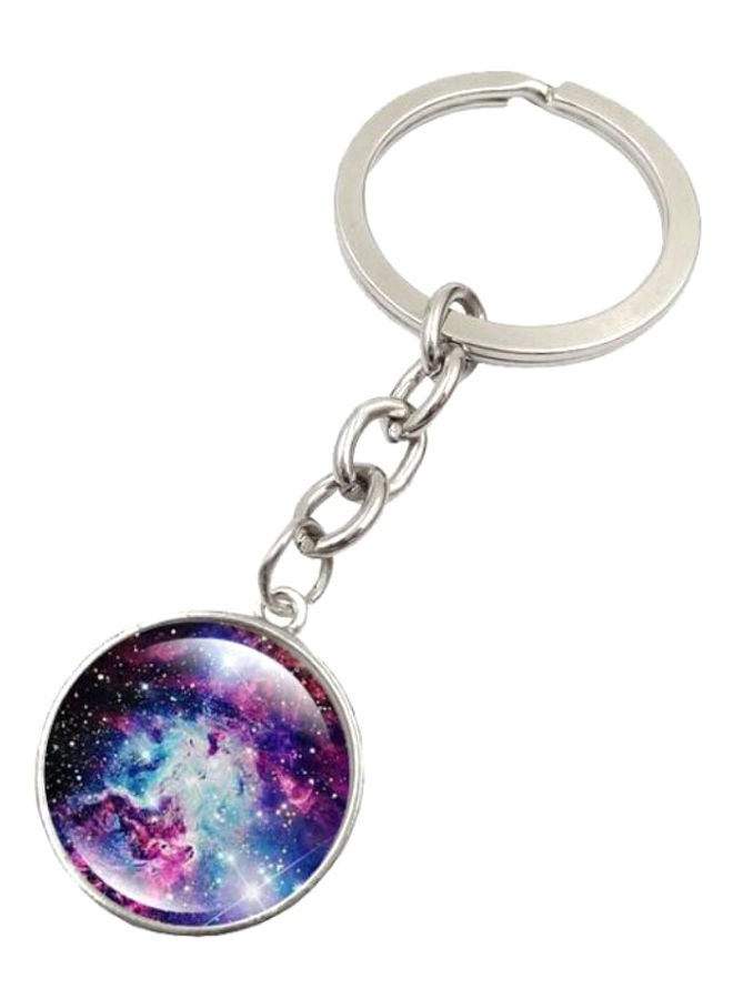 نيبمينينت سلسلة مفاتيح بدلاية بتصميم قمر كامل بطبعة مجرة