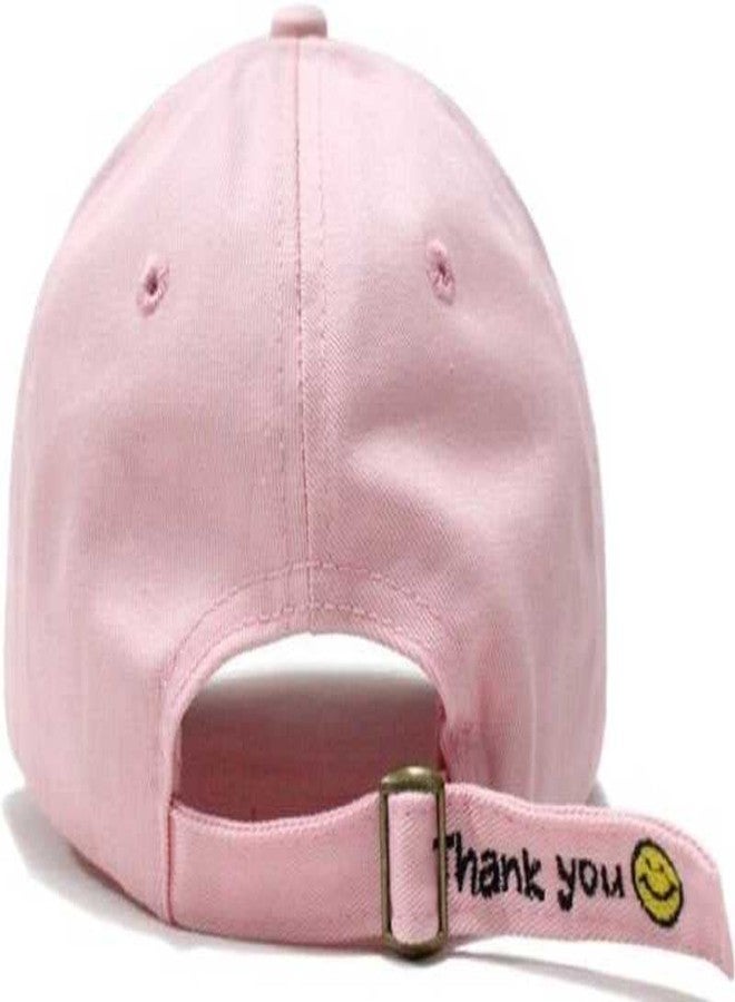 Niue Boy's & Girl's Baseball Adjustable Casual Cap You Smile Solid Color Fashion Summer Cap (Pink) - Image 2