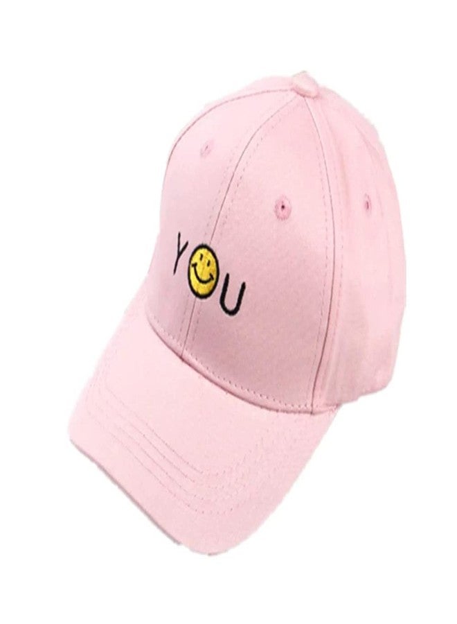 Niue Boy's & Girl's Baseball Adjustable Casual Cap You Smile Solid Color Fashion Summer Cap (Pink) - Image 1